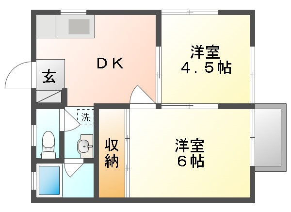 【間取り】 | コーポモザン105
