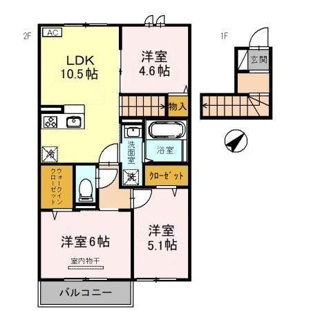 D-room高丘 の間取り