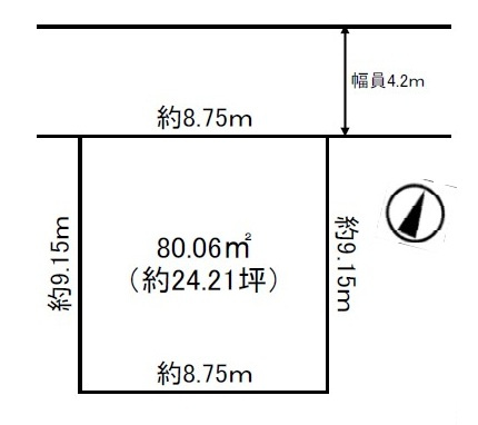坂戸市関間売地の土地図