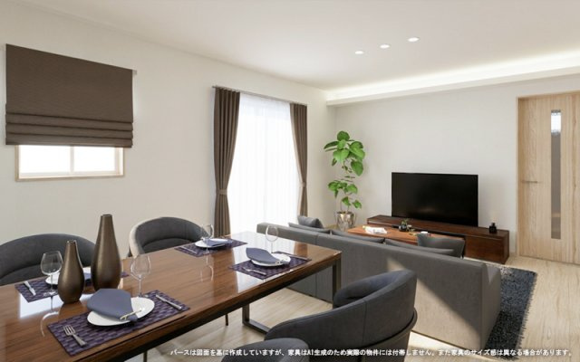 【完成予想図】 | 【LDK　イメージパース】
※画像は設計図面を基に作成したイメージです。