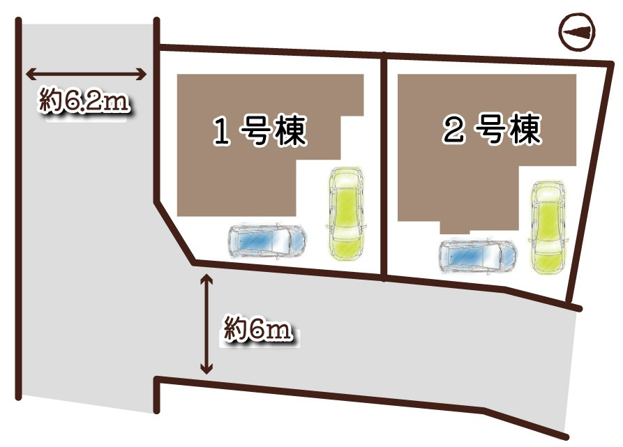 羽束師古川町２号棟の区画図