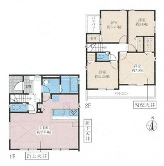【間取り】 | 中央区淵野辺本町1丁目  6号棟 11期 | 都市ガス　二部屋から行き来できる南向きバルコニー　Ｗロックカードキー　食洗器・浄水器　浴室乾燥機+窓　リビング折上天井　メイン洋室勾配天井　全居室収納　パントリー　LDK19帖