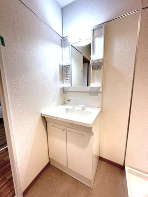 【洗面所】 | アクティ宮崎台 | 洗髪洗面化粧台で忙しい朝にも寝癖の付いた頭にも優しい☆お化粧するときにも大活躍です♪