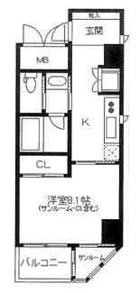 【間取り】 | FRIENDS APARTMENT | サンルームがある1Kのお部屋です！