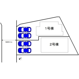 【区画図】 | 辻之　新築分譲住宅　全２区画 | 駐車２台可能です！並列に駐車可能です！広々駐車スペースはママやお子様の自転車も停められますね♪
