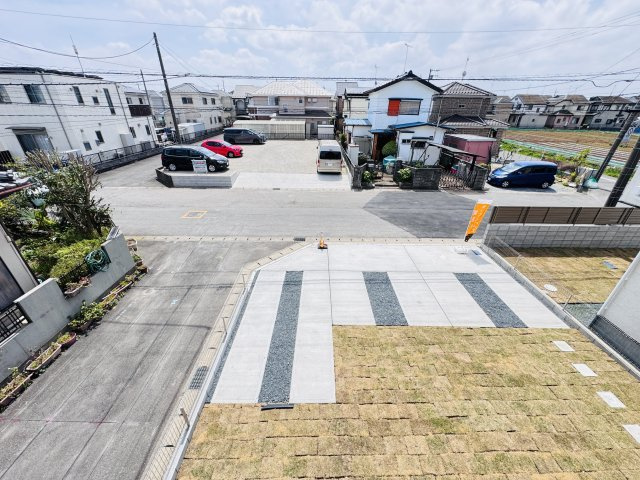 松戸市栄町西５丁目新築戸建【古ヶ崎小学校：9分】の展望|バルコニーより南側眺望・南道路で日当たり良好♪