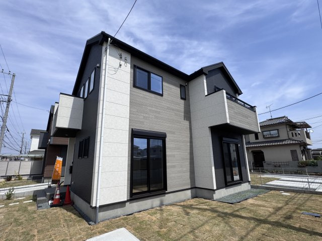 松戸市栄町西５丁目新築戸建【古ヶ崎小学校：9分】の外観|2号棟外観・完成済み内覧可能です！