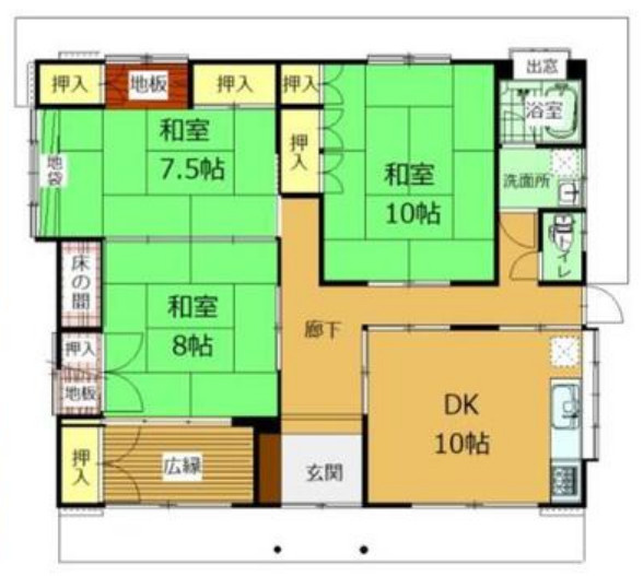 桐生市天神町の間取り|間取図
