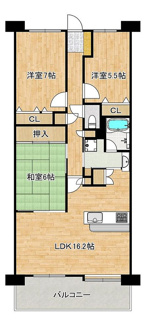 【間取り】 | コート北野田サウスヒルズＳ棟 | 暮らしやすい３ＬＤＫ♪資料請求だけでもお問い合わせください♪