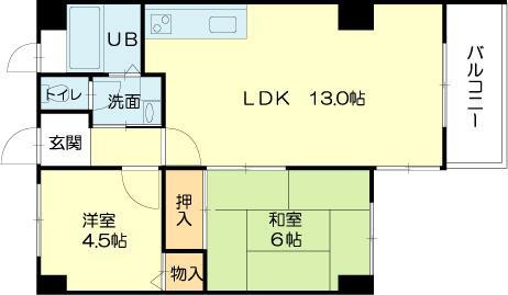 ロイヤルコーポ姫路栗山町の間取り