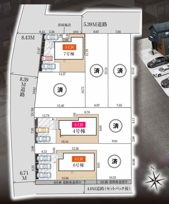 グラファーレ千葉市若葉区加曽利町５期の区画図