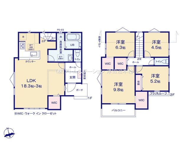 【間取り】 | アトムセレクト船橋市芝山9期　1号棟