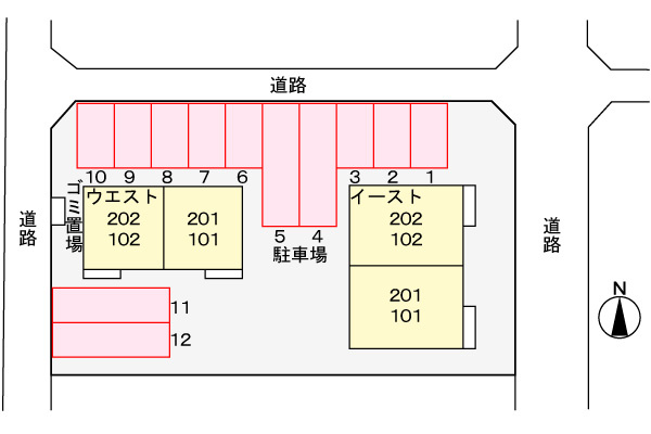 ヒルテラス　ウエストの駐車場|駐車場