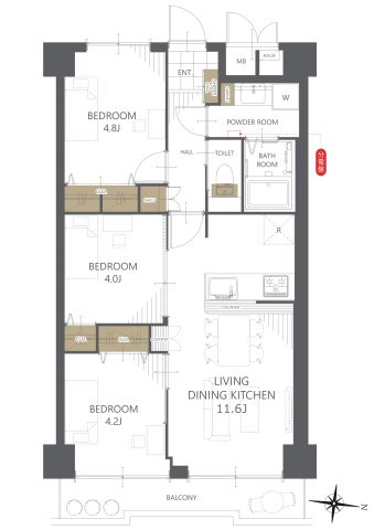 【間取り】グランドシティ大宮WEST TOWER 