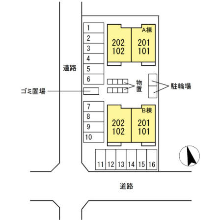 クローバー Ｂの区画図