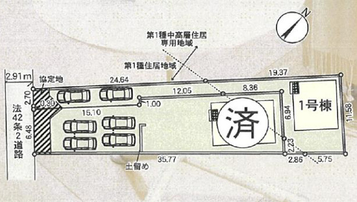 小田原市小八幡２丁目の新築一戸建の区画図