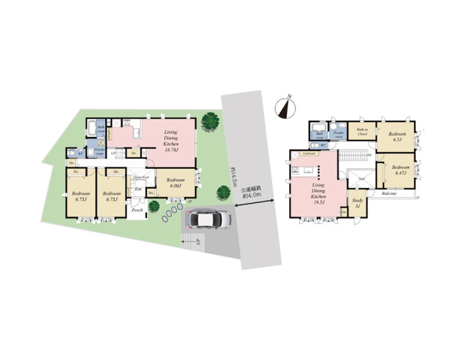 【間取り】 | 板橋区赤塚5丁目　中古一戸建住宅　（成増店） | 2世帯ファミリーにぜひおすすめです。
※図面を基に作成しています。現況と異なる場合は現況を優先いたします。
