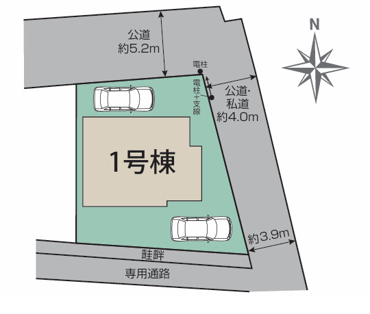 小田原市扇町　新築戸建　全1棟1号棟の区画図