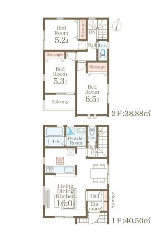 福岡市早良区飯倉3丁目第20-2棟（2号棟）の区画図|配置図（2号棟）