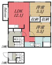 【間取り】 | プリムローズ　伍番館