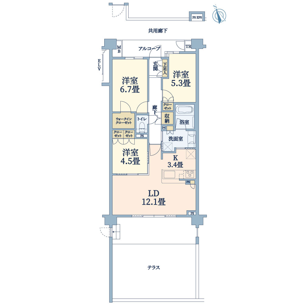 ドレッセあざみ野ガーデンズの間取り