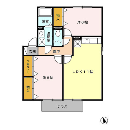 ラ フォーレ光 A棟の間取り