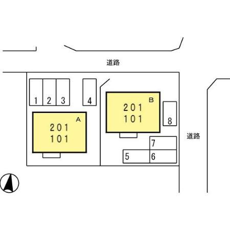 ラ・フォンテ B棟の区画図