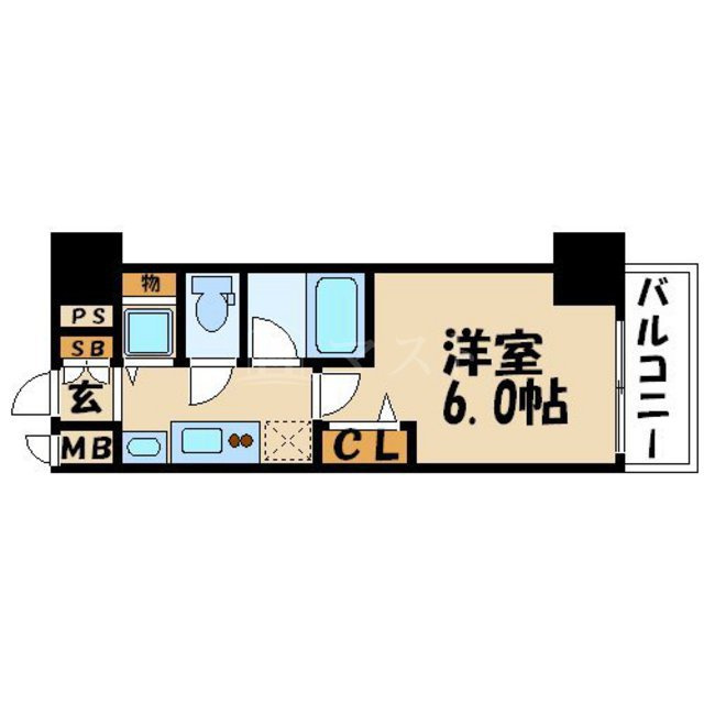 大阪市中央区南新町２丁目の賃貸マンションの間取り