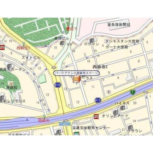 パークアクシス西麻布ステージの地図