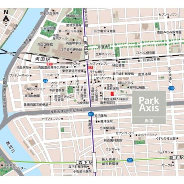 パークアクシス両国の地図