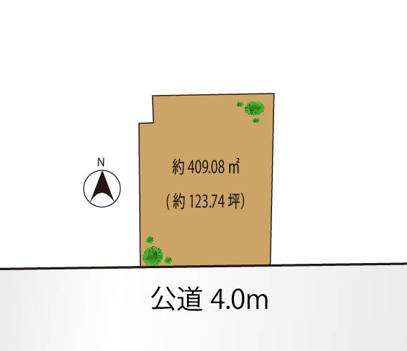 南道路日当たり良好　建築条件なし売地