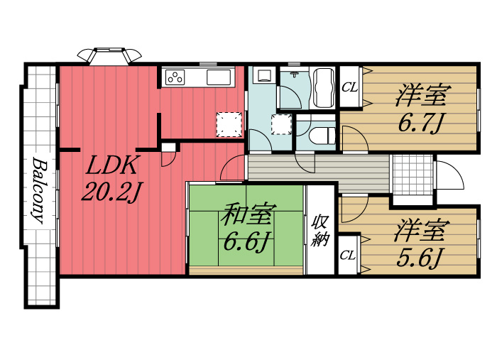 【間取り】 | リリファ小倉台　Ⅰ CREME