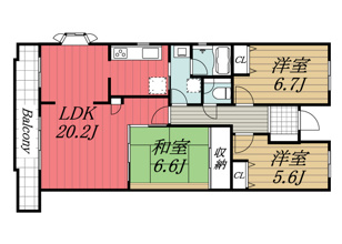 【間取り】 | リリファ小倉台　Ⅰ CREME