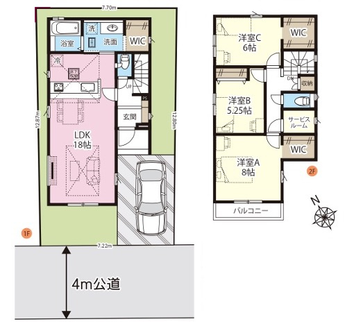 [新築住宅] 熊谷市本石 全1棟の間取り