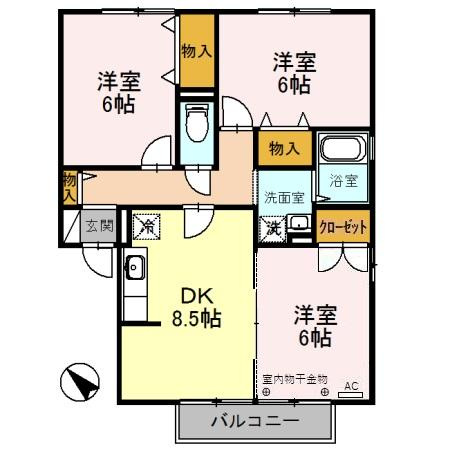 インフォレスト　B棟の間取り
