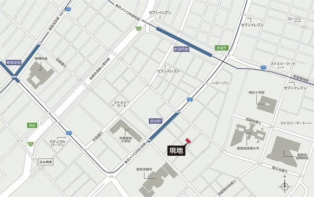 ライオンズフォーシア築地ステーションの地図
