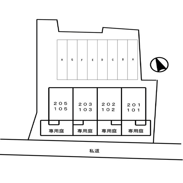 エステート若宮の駐車場