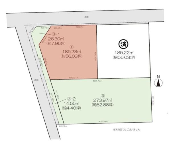 伊勢崎市三光町の売地の土地図