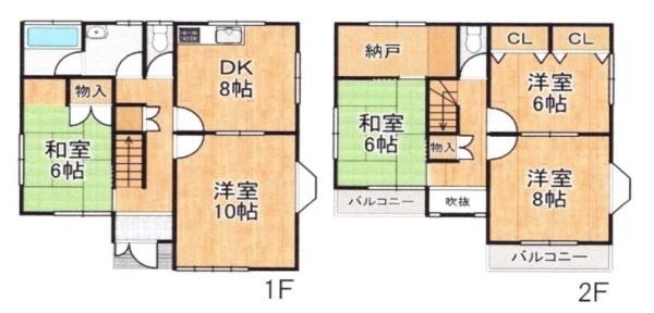 大和郡山市矢田町　一戸建の間取り