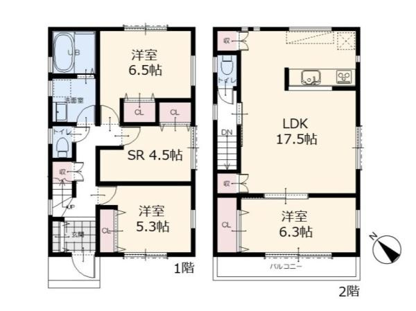 藤沢市大鋸の新築一戸建の間取り