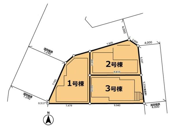 川崎市中原区井田２丁目の新築一戸建の区画図