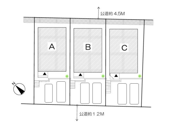 藤沢市大鋸の新築一戸建の区画図