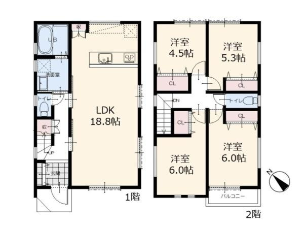 藤沢市大鋸の新築一戸建の間取り