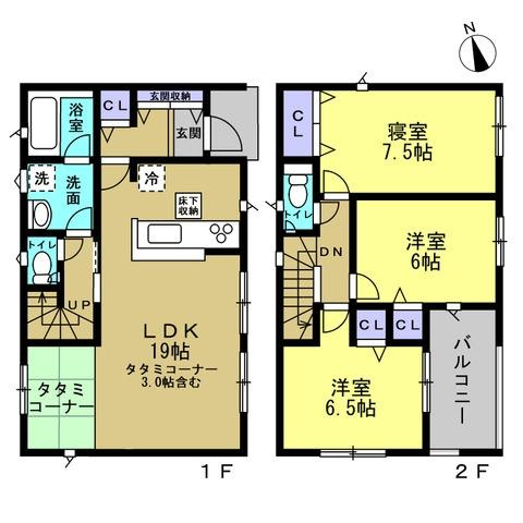 和歌山市松江北第4-2号棟　新築戸建の間取り