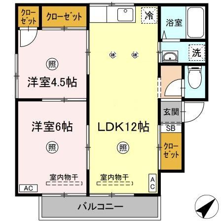 プレジールスミダ B棟の間取り