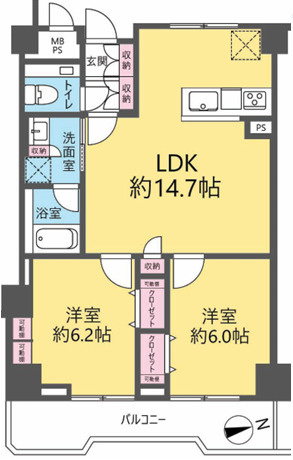 朝日江戸川橋マンションの間取り