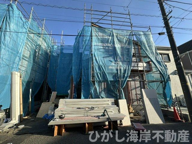 平塚市虹ケ浜　新築戸建　全2棟の外観|6月2日撮影　建築中　現地外観