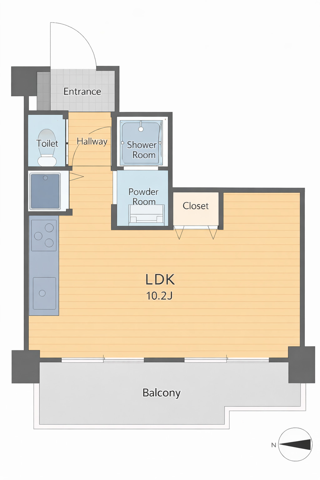眺望良好!!コンパクトリノベマンション/駅近5分圏内/複数路線利用可の間取り