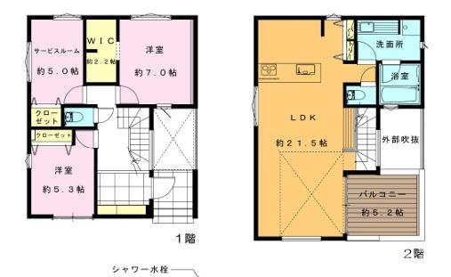藤沢市鵠沼松が岡２丁目　新築戸建　全２棟の間取り|B棟