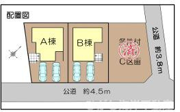 藤沢市鵠沼松が岡２丁目　新築戸建　全２棟の区画図|対象地はA棟です。